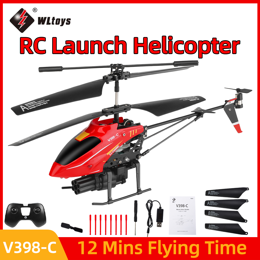 Rc Helicopter Gyro - Wltoys RC Elicottero V398-C Aereo Lancio