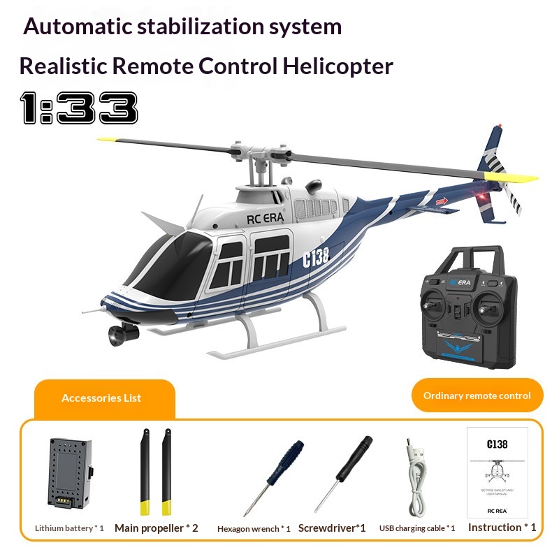 Rc Helicopter Single Rotor - Elicottero RC Bell 206 C138 in
