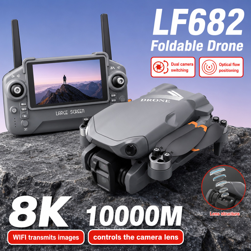 Rc Helicopter Case - Drone Aereo LF682 con Doppia Fotocamera